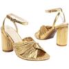 Straps Women's Sandals Summer Shoes 2024 Luxury Peep Toe Flip Flops Round High Heels Gold Pink Party Dance Wedding Shoes Ladies