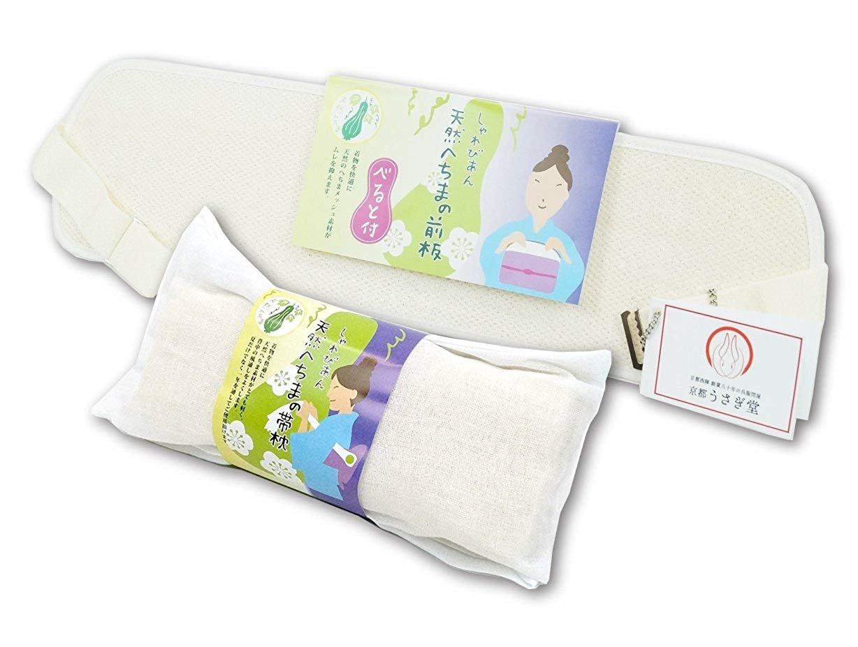 

[Kyoto Usagido] Natural Loofah Obi Pillow Front Board 2-Piece Set wk-362 Loofah Front Board Obi Pillow Breathable Summer Lightweight