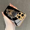 Cool Leopard Animal Print Gold Metallic Paint Glass Phone Case For iPhone 17 16 15 14 13 12 11 Pro Max 16 Plus 17 Air 16E Cover