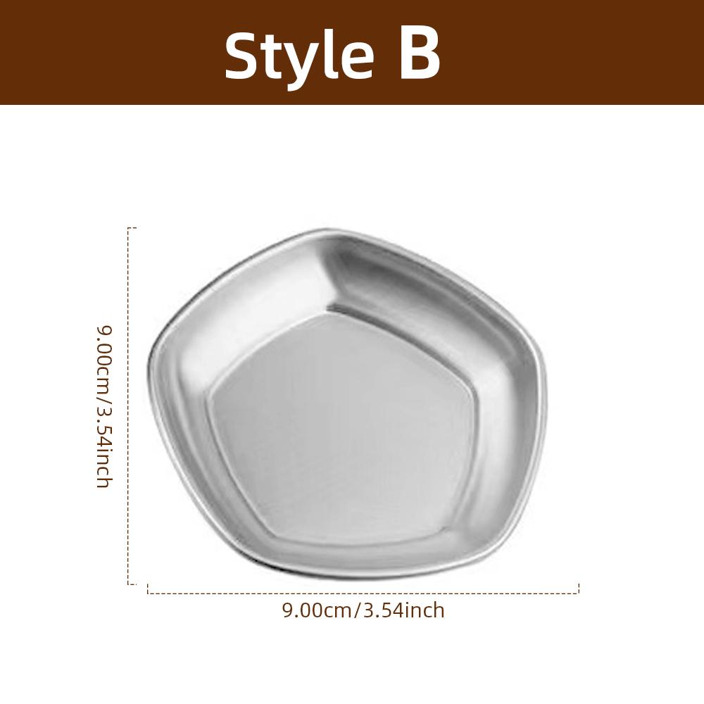 Coffee Bean Weighing Plate Stainless Steel Sauce Dish Plate Irregular Shape Storage Tray Kitchen Coffee Bean Plate Tableware