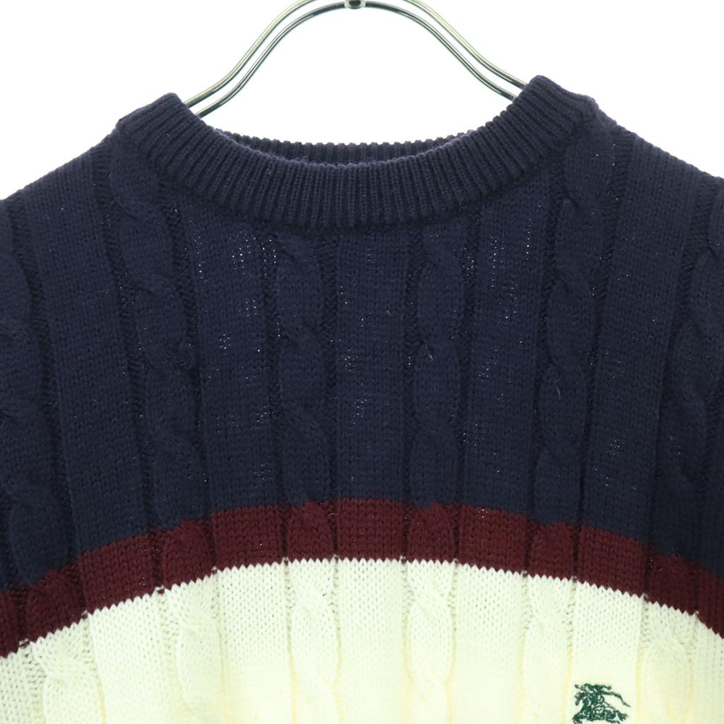 Burberrys 90er Jahre Altes Ein-Punkt-Logo Langarmpullover 150A schwarz C-TK83 Kinder Gebraucht