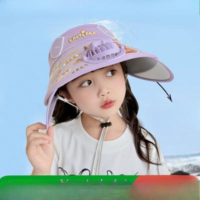 Children's Hat with Fan Sun Hat Empty Top Sun Protection Hat Boys and Girls New Summer Sun Hat