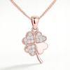 Gold-Plated Clover Necklace with Cubic Zirconias Clover Crystals Silver 925