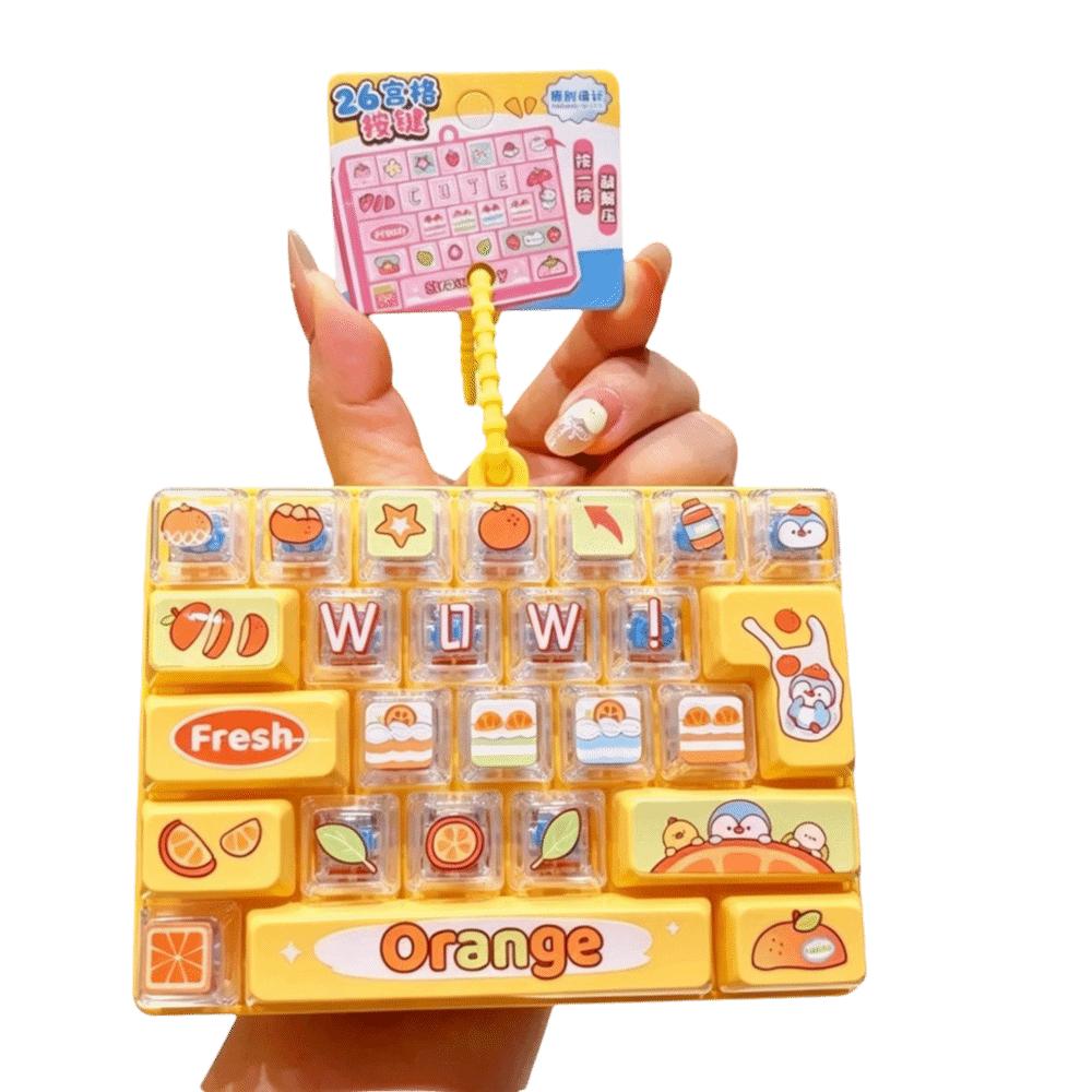 Transparent Dual-Tone Mini Keyboard Pendant 26-Key Keyboard Keychain  Desktop Decoration