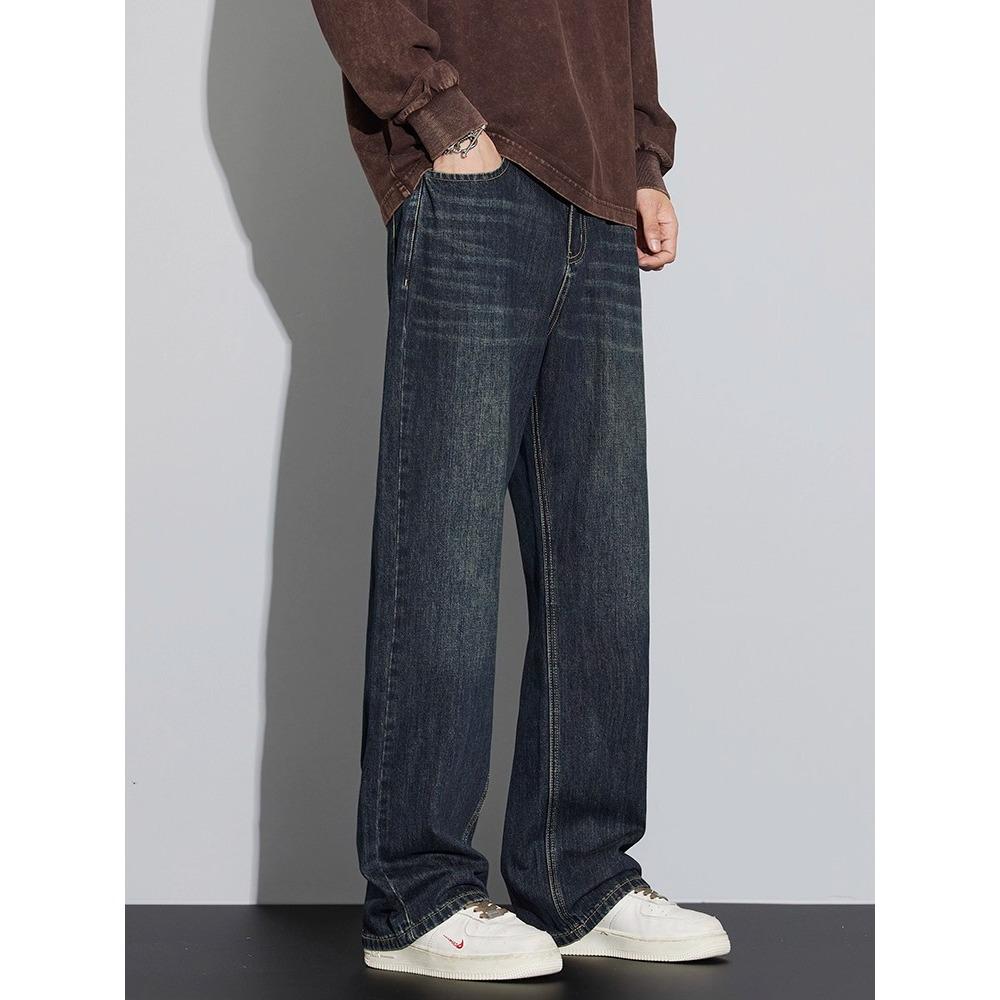 Men's Retro High Street Loose Wide Leg Jeans - Spring & Autumn Style