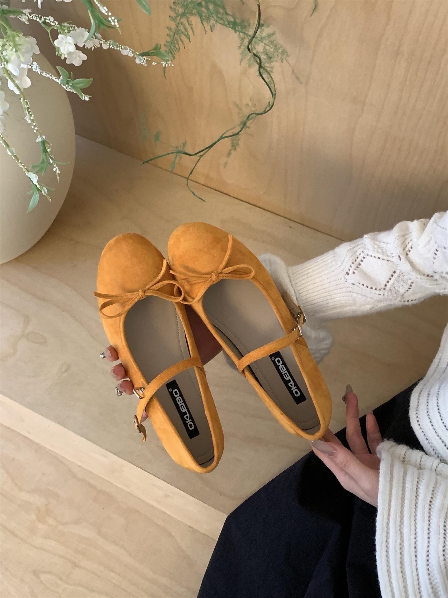 Women s Flat Bowknot Pumps - Fashionable Footwear 35 жёлтый
