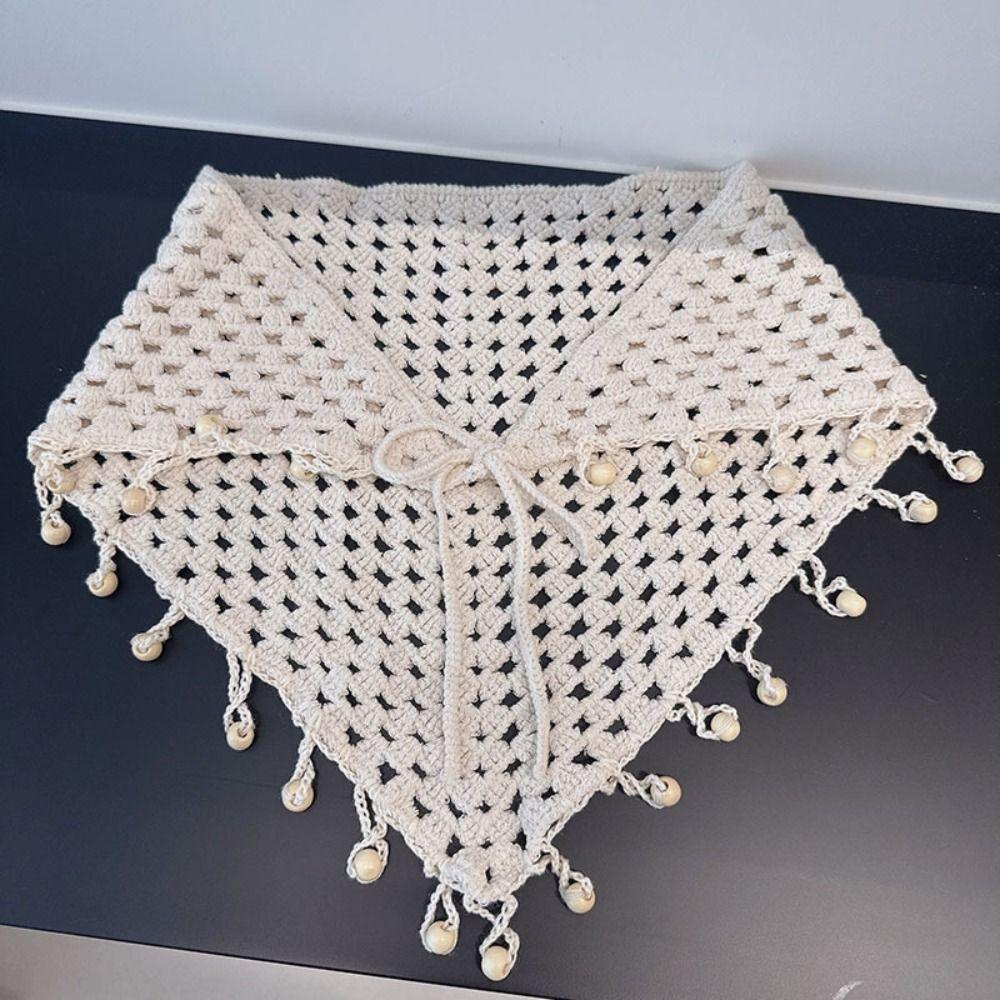 Countryside Style Hollow Out Lace Shawl Bohemian Crochet Flower Scarves  Summer