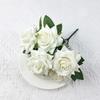 Velvet Artificial Flowers Rose Bouquet Wedding Decorations Red 7 Heads Fake Roses Decorative Flower Home Decor Garden Decoration