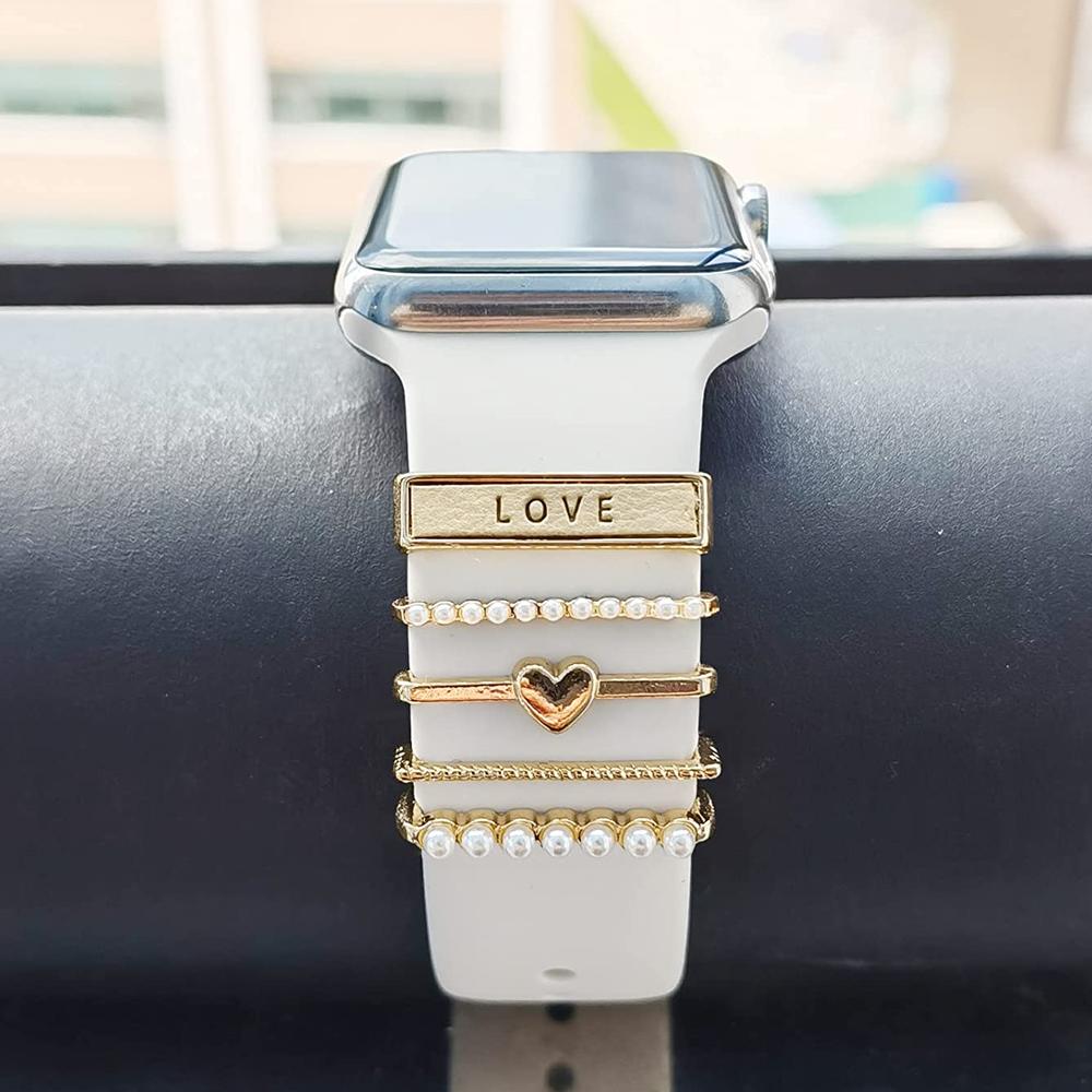 Decoration For Apple watch band series 8 7 6 5 4 se 9 Accessories Diamond Jewelry Charms for Samsung/Huawei watch fit 3 strap