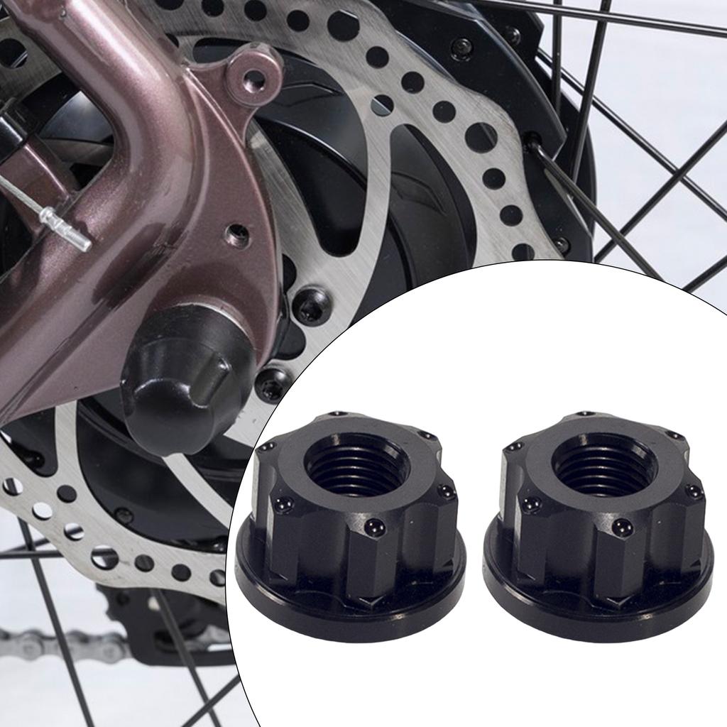 2Pcs Bike Wheel Hub Axle Nuts Bicycle Hub Screws Hardware AntiSlip Bicycle Accessories for Fixed Gear Bicycle M9 Front Axle Nut