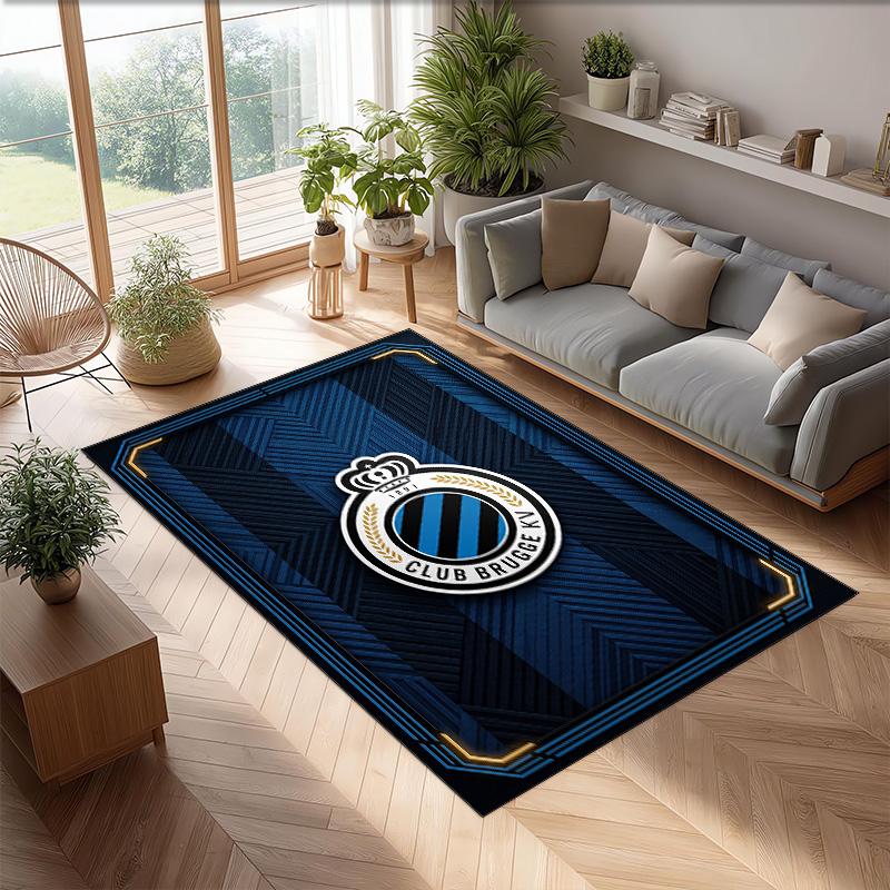 Club Brugge FC Soccer Football Pattern Soft Area Rug Non Slip Indoor Floor Carpet Sports Decor Mat for Bedroom