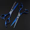 6.0" Blue Damascus Hairdressing & Barber Serrated Scissors with Thinning Shears