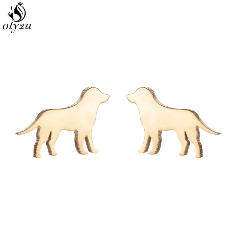 Cute Stainless Steel Heart Dog Earring for Women Cartoon Animal Ear Jewelry Girls Student Lovely Pup Earrings Gifts Accessories