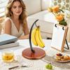 Banana Hanger Prevents Bruising Wooden Base Banana Rack Fruit Hook Stand Multi-Functional Small Fruit Hanging Stand Sturdy