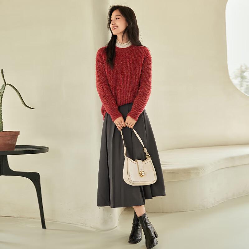 VICTORIA&VERA Women's Ribbed Sequin Knit Sweater