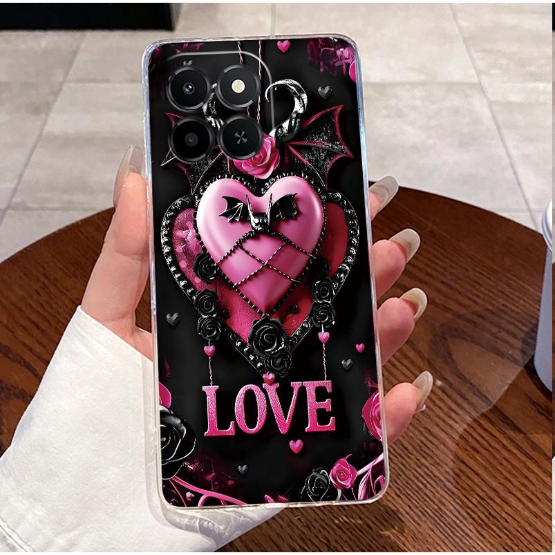 For Honor X6c Case NIC-LX2 Clear Luxury Cute Love Rabbit Funny TPU Soft Silicone Phone Case Honor X6c Back Cover NIC-LX1 NIC-LX3