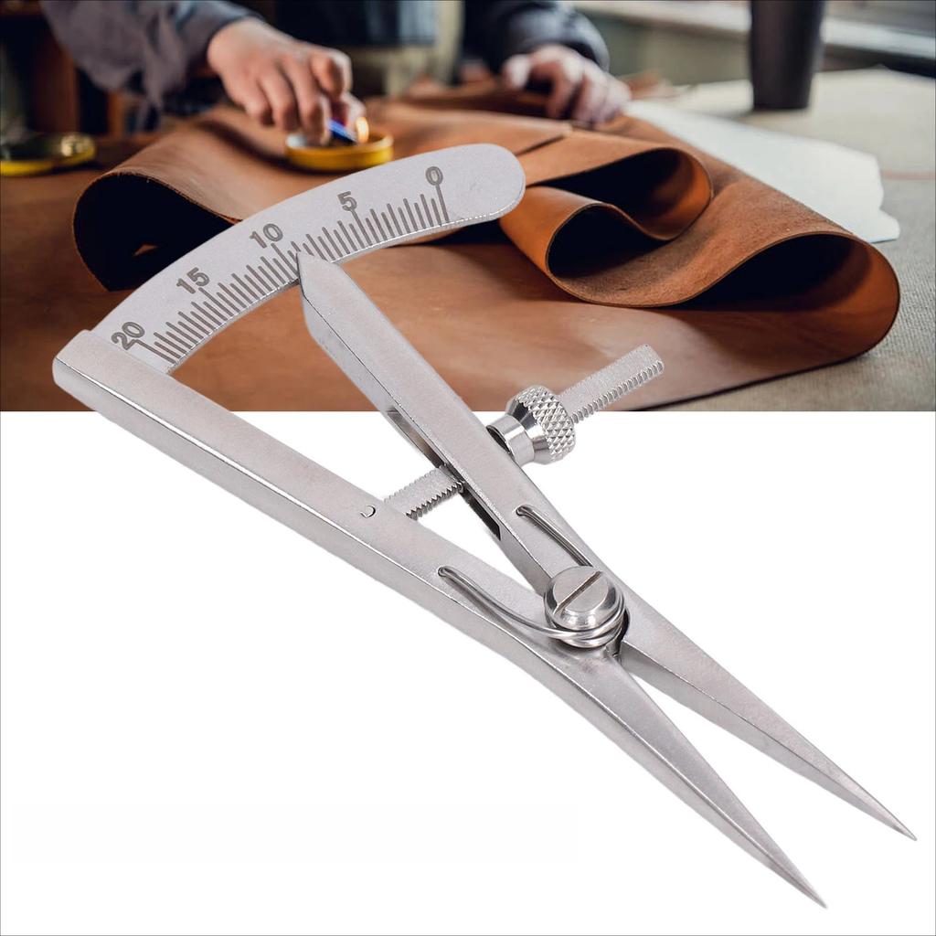 Stainless Steel Adjustable Wing Divider Leather Marking Gauge Handmade Leather Craft Tool for Sewing Scribing Edge Creaser