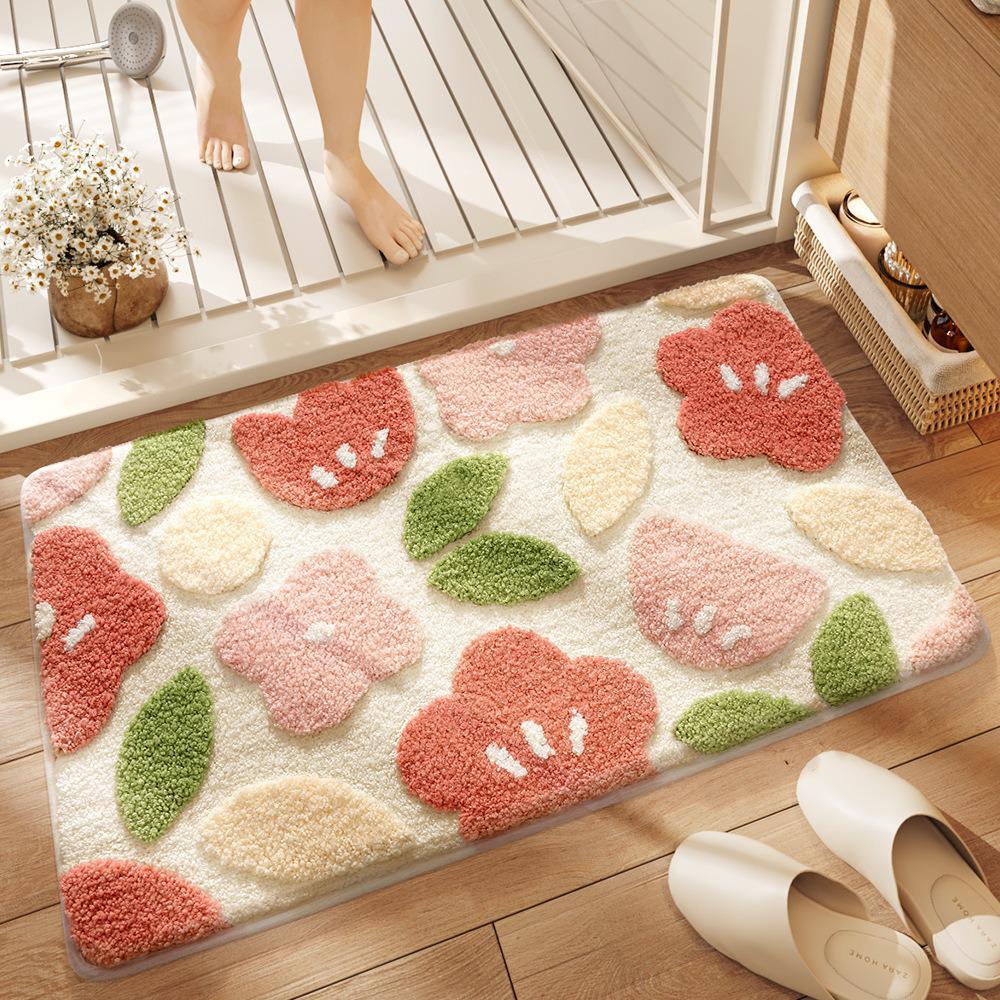 Cartoon Bathroom Toilet Faux Cashmere Floor Mat - Dirt-Resistant & Easy To Clean