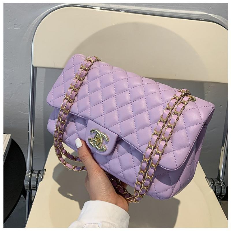 New Women's Bag New Simple and Fashionable Diamond Shoulder Messenger Bag Small Square Bag