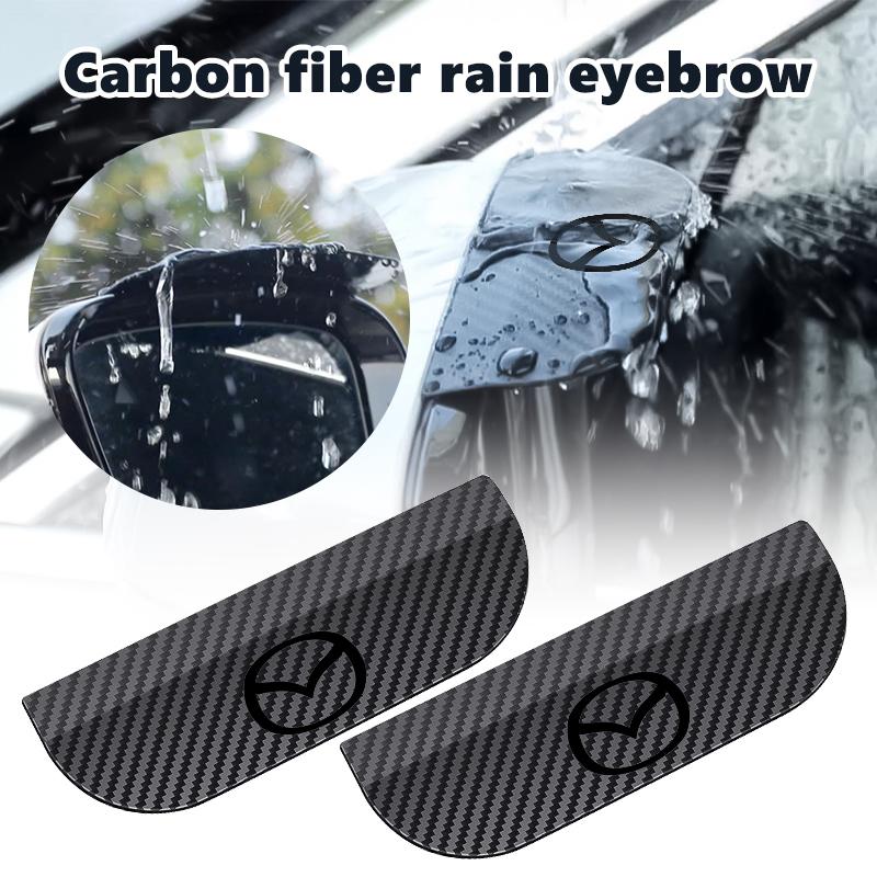 Carbon Fiber Snap-On Car Rearview Mirror Rain Eyebrow For Mazda CX9 MX5 RX8 Axela Demio Atenza MS GJI GH BK MP
