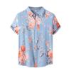 Herr sommar Casual Blommönster Design Hawaiian Style Kortärmad Beach Vacation Shirt