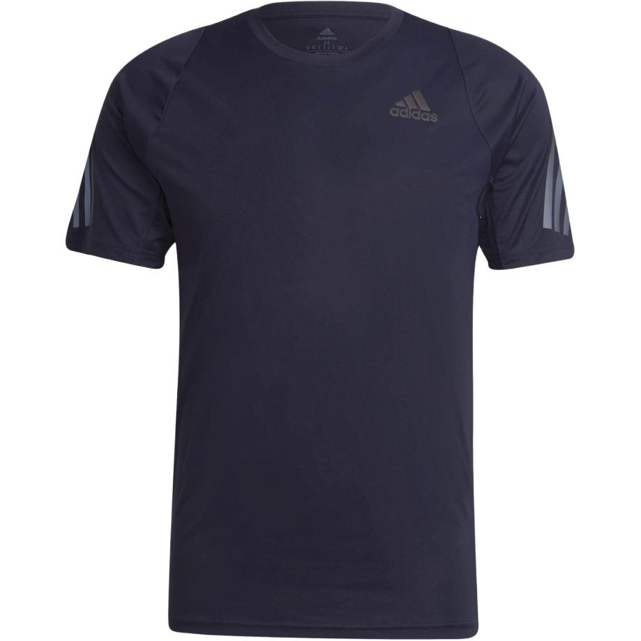 Adidas Solid Color Crew Neck T-Shirt With Logo Print Men Tops Navy-Blue HE2475