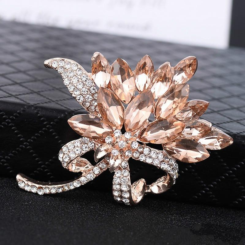 Flower Brooch of Bauhinia Alloy Full Drill Fashion Decoration Brooch