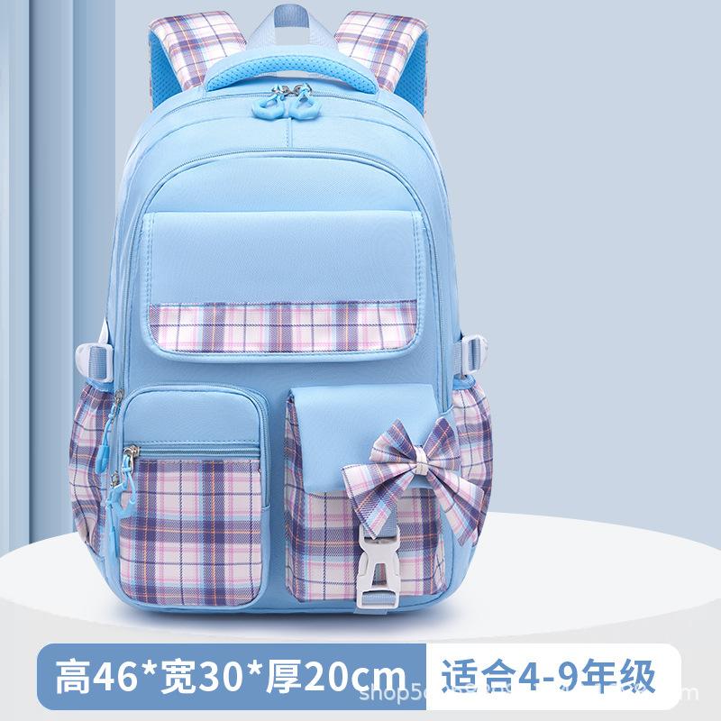 Elementary School Bag, Girl Spine Protection, Waterproof Large-capacity Bow, Boys and Girls Backpack Can Be