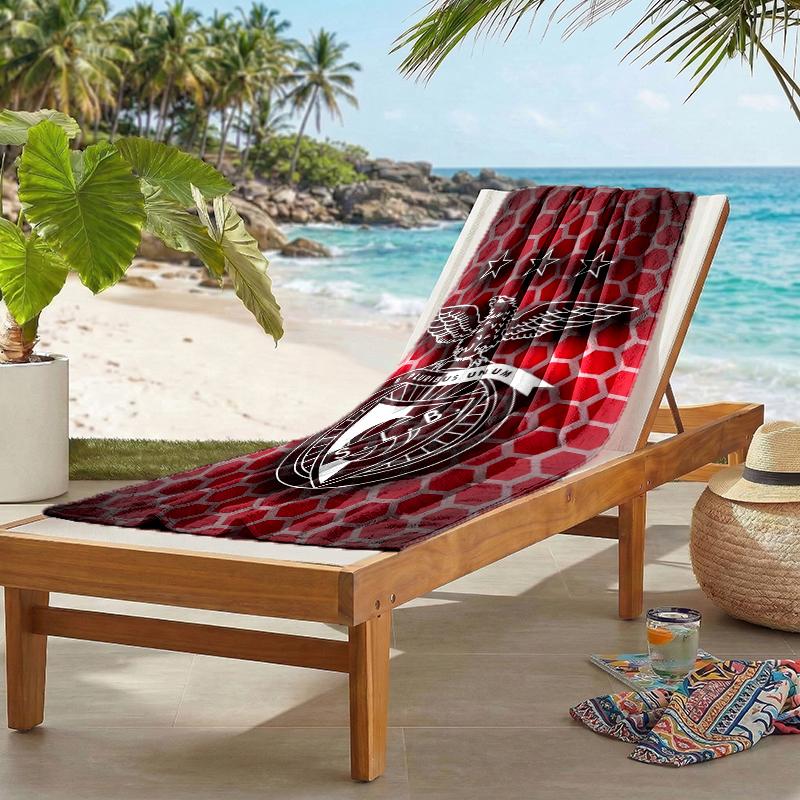 Benfica Fc Fashion Beach Towel: Ideal for Summer Adventures Soft, Absorbent and Quick Drying Suitable for Swimming and Bathing