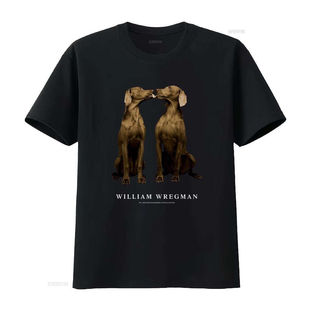 William Wegunisex 1993 T-shirt Weimaraner Hond Print Stijlvol Zwart Voor Liefhebbers Vintage Unisex Top Voor Dagelijks Gebruik Zacht