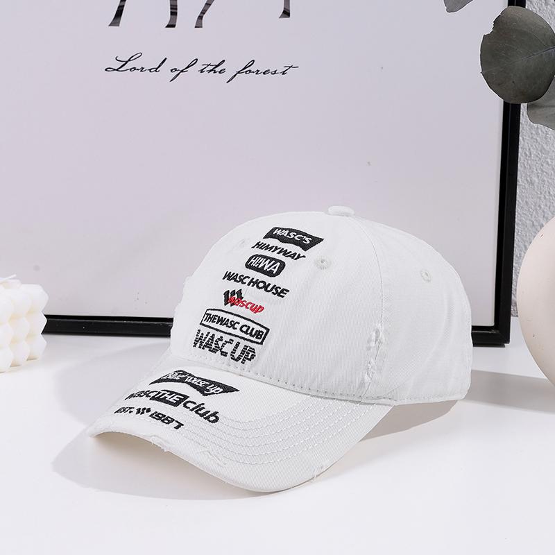 

Korean version of vintage style embroidered letter holes baseball cap suitable for men and women daily leisure sports hat One Size