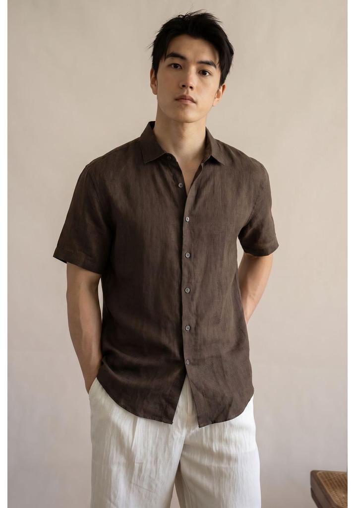 Men's Italian Linen Lightweight Long-Sleeve Shirt - Spring 2026 Casual, Old Money Style.