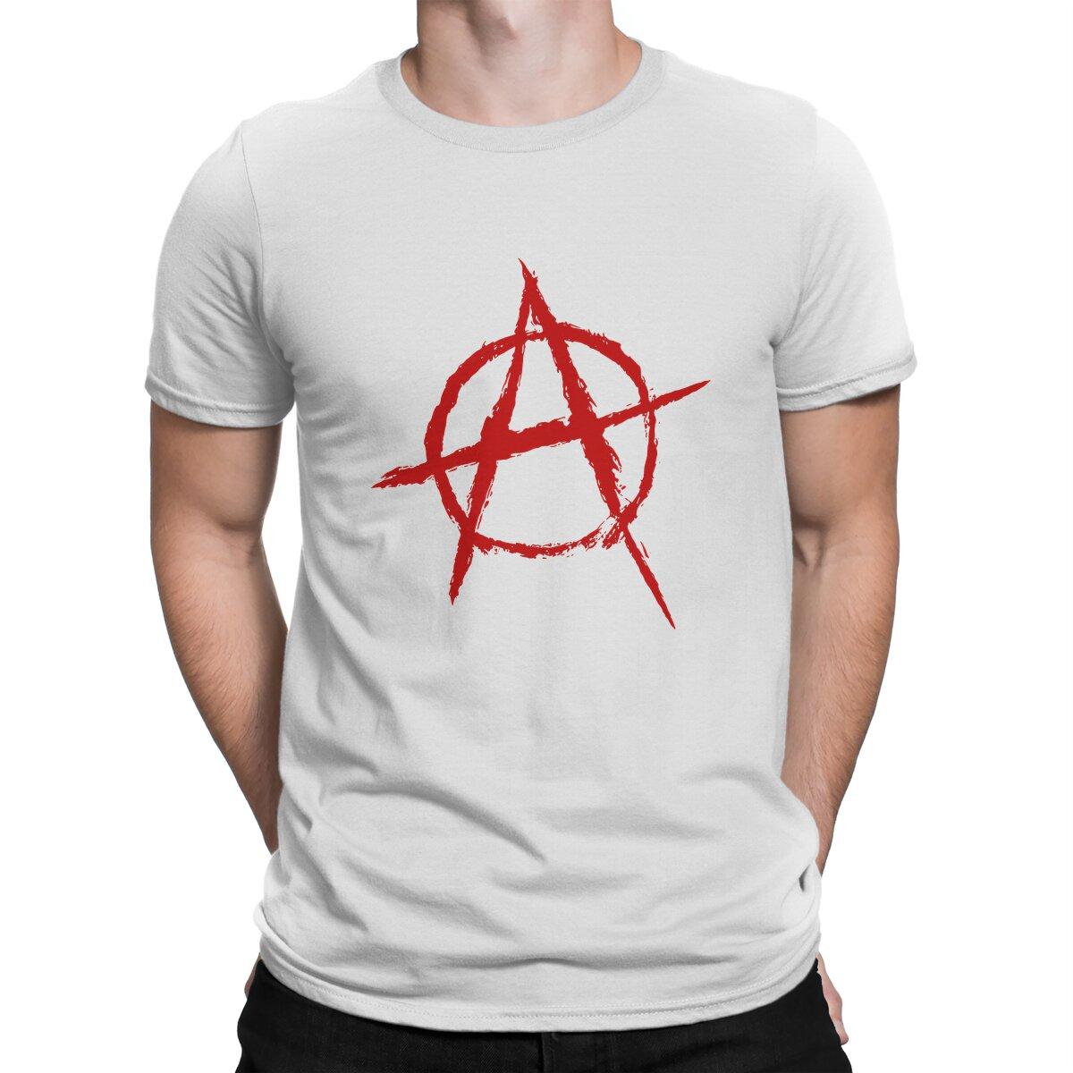 

Anarchy Anarchist Symbols Red 100% CottonTshirt Homme Men s Clothing Polyester T Shirt for Men 3XL білий
