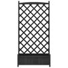 Vidaxl Planter with Trellis, Black, Solid Fir Wood