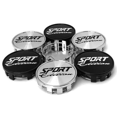 4PCS Logotipo deportivo 54MM(52mm-50mm) Tapacubos de Llantas de Coche Tapacubos Centrales para Ruedas de Coche Tapa Antipolvo Cromo Negro