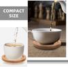 MUCKLILY 1 Set Bamboo Coasters Water Cup Pads Tea Cup Saucers Outdoor Coasters Round Pads Decorative Table Mats Bamboo Mats Beige 12pcs