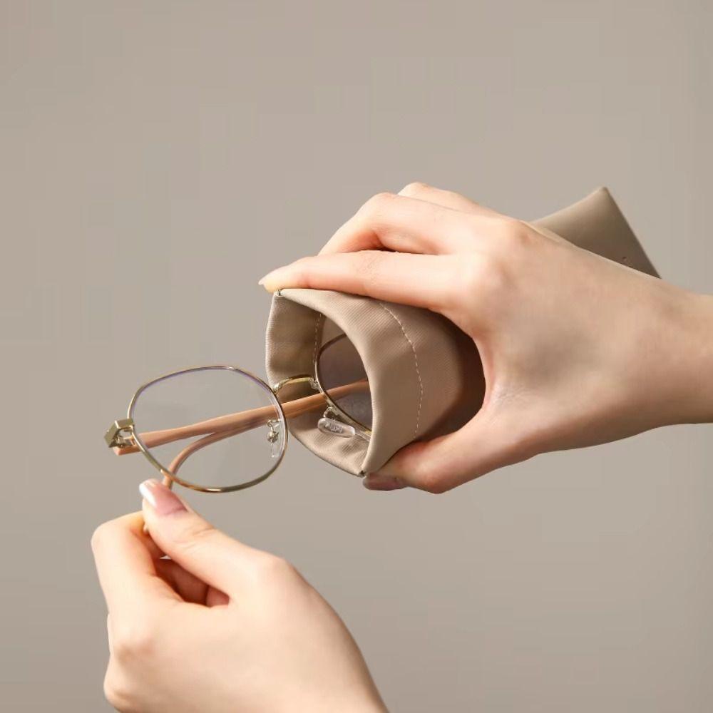 Automatic Closed Sunglasses Organizer Pouch PU Leather Eyeglasses Bag Eyewear Accessories