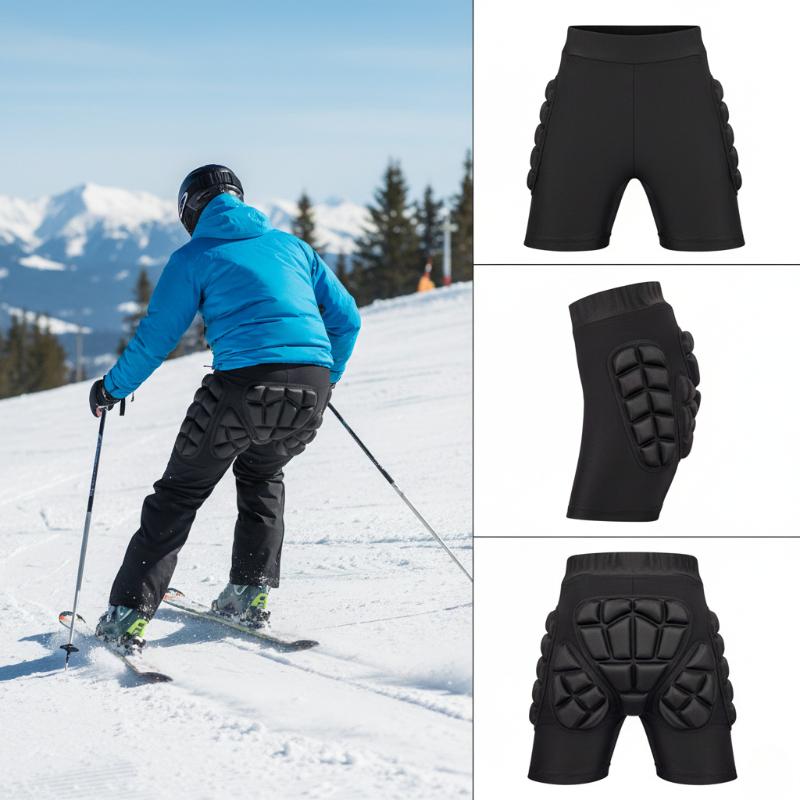 Unisex Hip Padded Shorts EVA Protective Guard Pad Anti-Fall Thickened Hip Protector Adjustable for Adults Kids Skate Ski