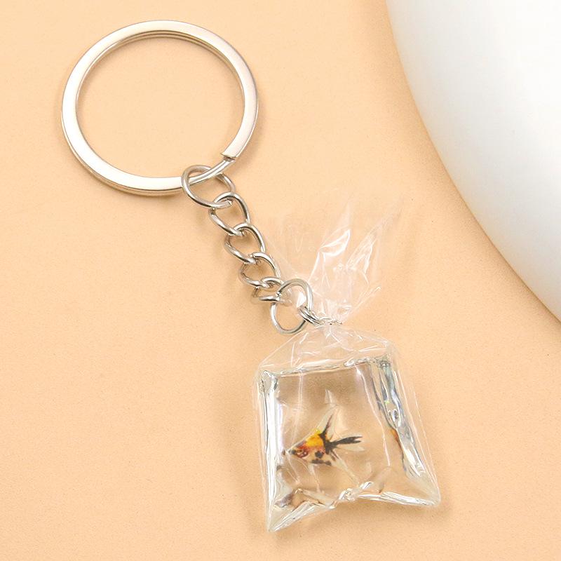 28 Styles 28x90mm DIY Transparent Resin Goldfish & Clownfish Keychain Pendant Ornaments