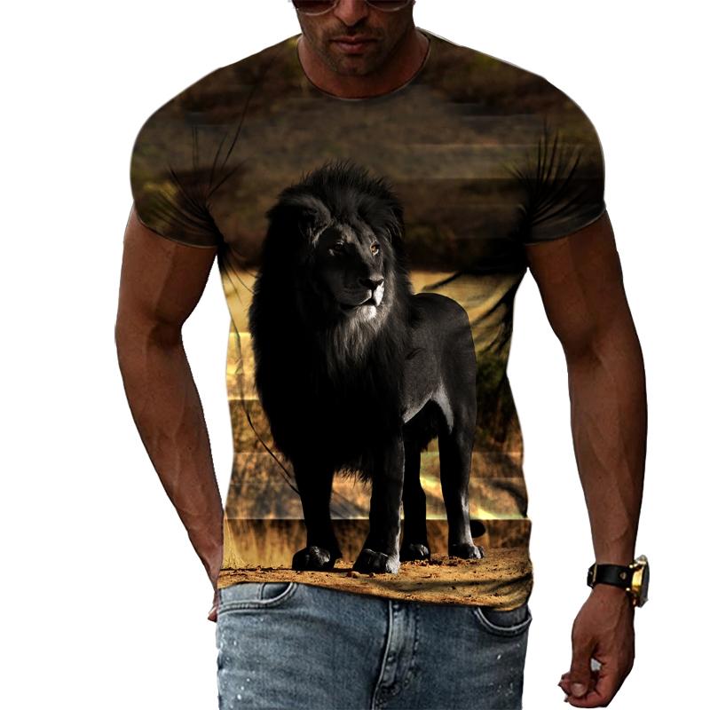 Ανδρικά Ρούχα Μεγάλα Μεγέθη Φαρδιά Καλοκαιρινά Τοπ Animal 3D Print T-Shirt Ζευγάρι Τίγρης Λιοντάρι Γάτα Μοτίβο Μπλουζάκια Στρογγυλή Λαιμόκοψη Κοντομάνικο Τοπ που Αναπνέει Ανδρικά Πουκάμισα