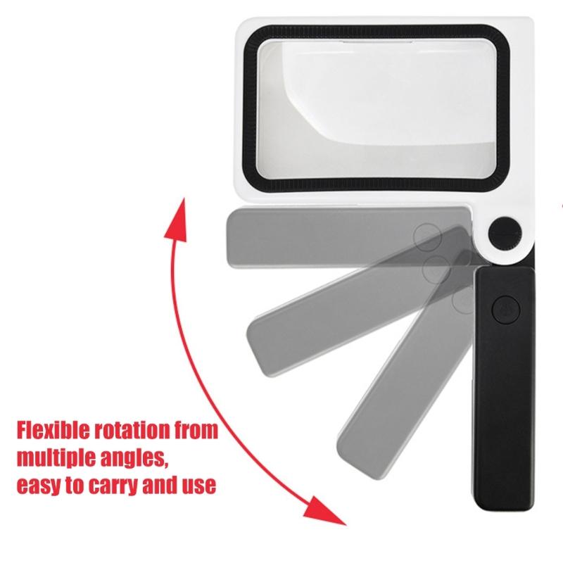 Leichte helle LED-beleuchtete 3,50-fache Handlupe Tragbare beleuchtete Leselupe für ältere Handwerker Reisende