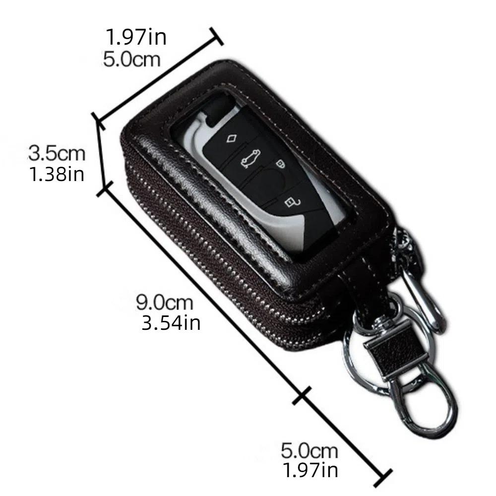 Double-layer Car Key Bag Genuine Leather Keys Wallet Practical Key Case Keychain holder Home