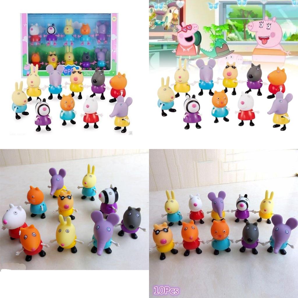 Adorable Pig Family Of Four Plastic Figures For Creative Birthday Cake Decoration