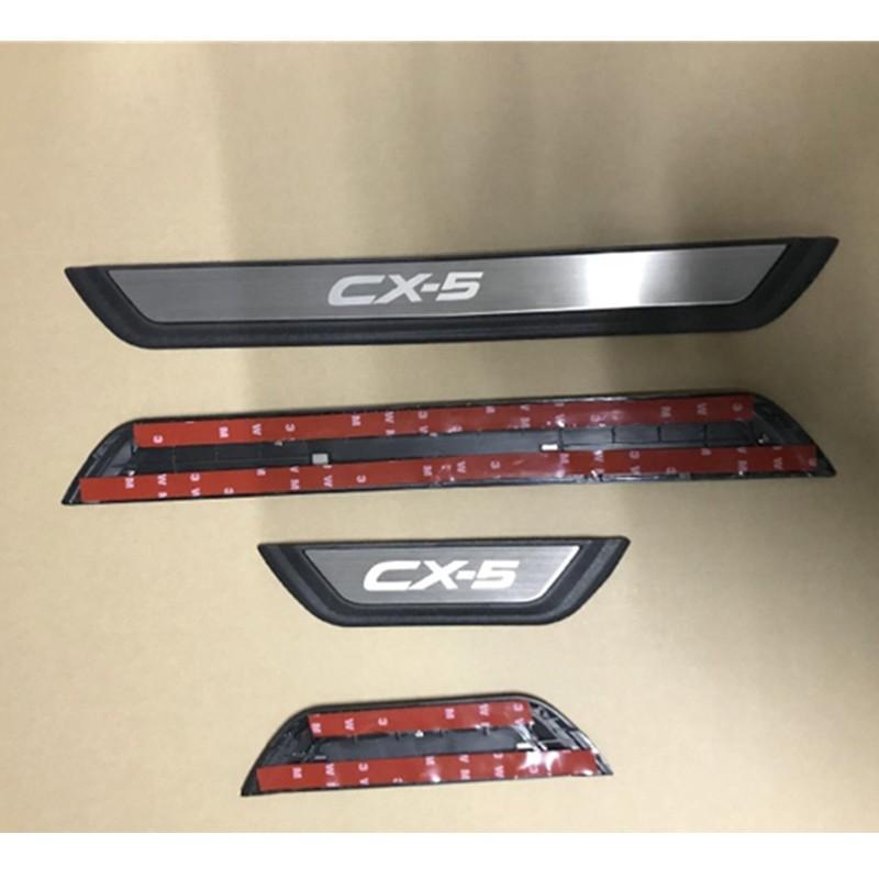 For Mazda CX-5  CX 5  CX5 2018 Door Sill Cover Pedal Trim Auto Accessories Scuff Strip Protector Car Sticker