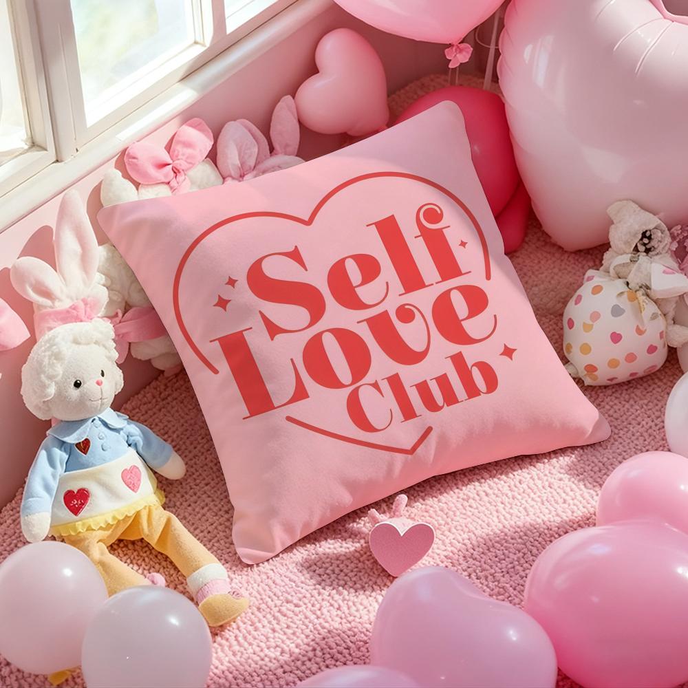 Love Yourself Love Life Cushion Cover Pattern Printed Pillowcase for Living Room Sofa Cushion Cover & Bedroom Decor