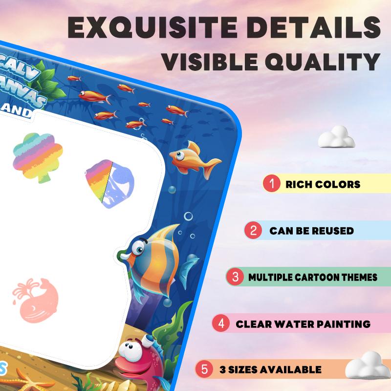 Non-Toxic Water Doodle Mat Kids Painting Writing Color Doodle Drawing Mat Toy Bring Magic Pens Educational Toys For Children Toddler Gift