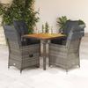 VidaXL Garden Dining Set 5 Pcs Grey Cushions Wicker, Outdoor Dining Set, Furniture of 3276725