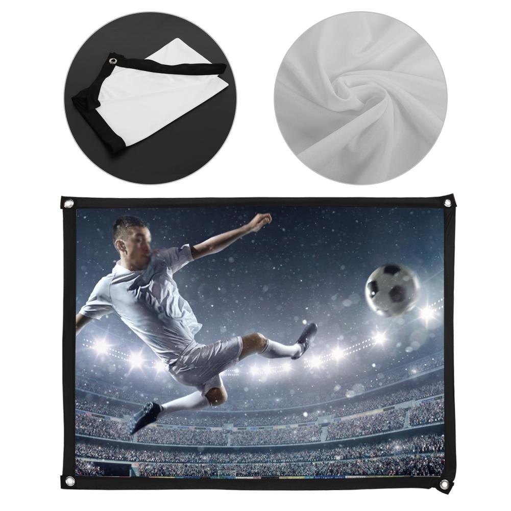 4:3 Thickened 100% Polyester Portable Foldable White Soft Projector Screen Curtain