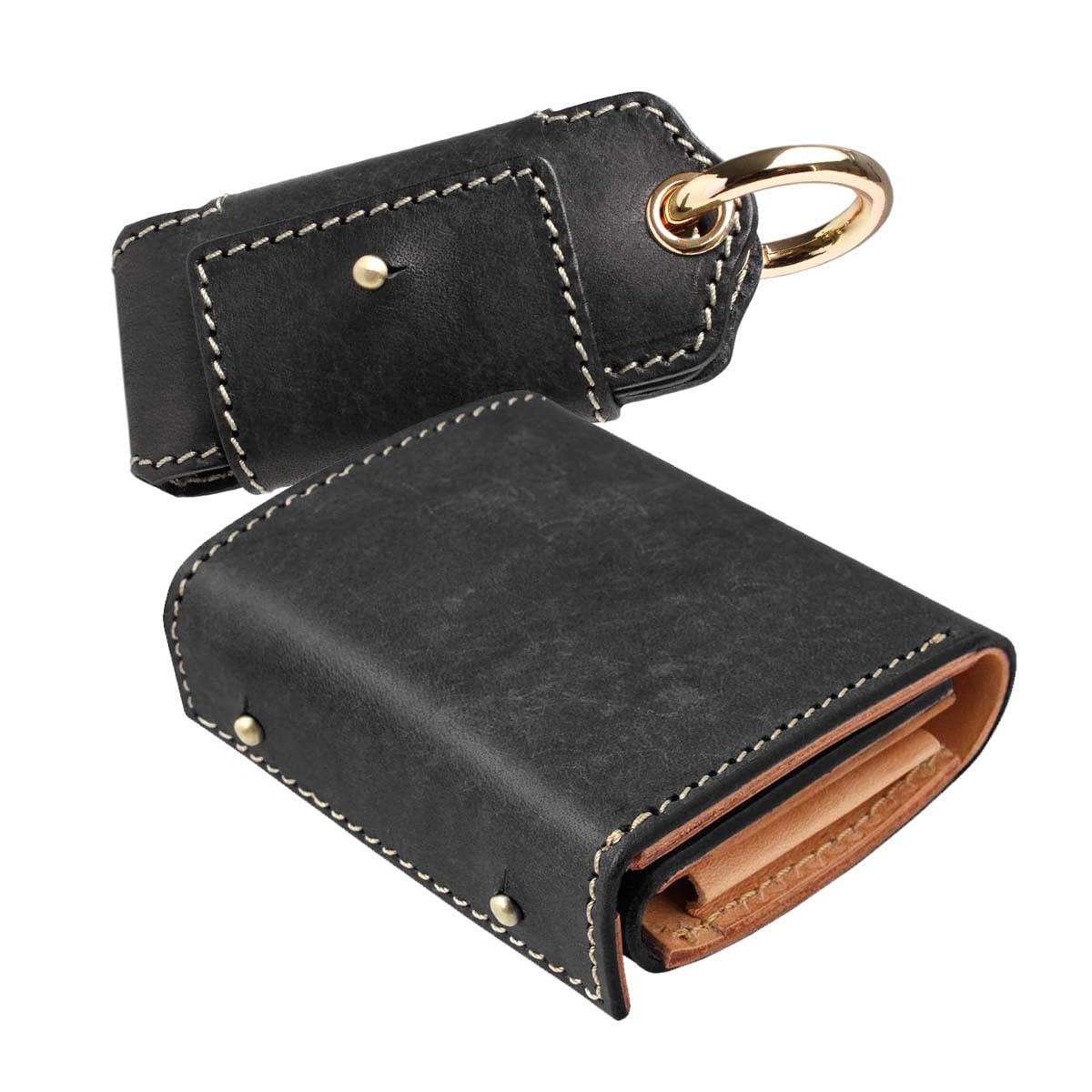 

шкіряний компактний справжній італійський набір гаманців для монет [Days Art] Гаманець у формі книги, мульти-ключниця, подарунок, гаманець, гаманець, чоловічий, жіночий, унісекс, шкіряний, чорний