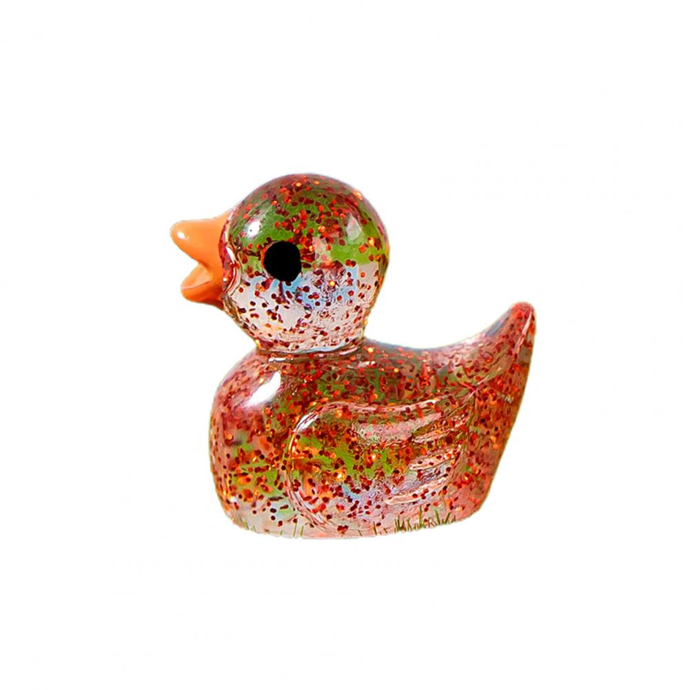 Ornamento Paperella Carino Resina Mini Glitter Trasparente Artigianato Colorato Figura Paperella Adorabile Paperella Micro Paesaggio Decorazione Decorazione Scrivania